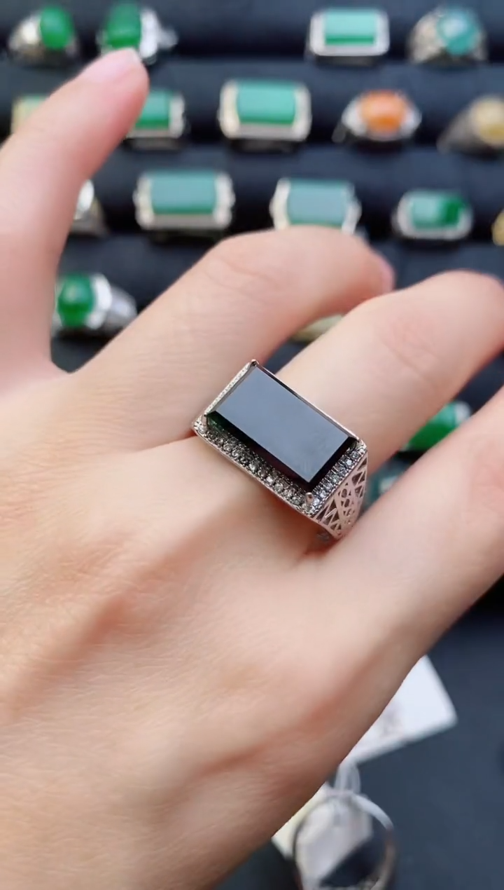 【闪购商品】翡翠戒指银S925镶嵌111111111