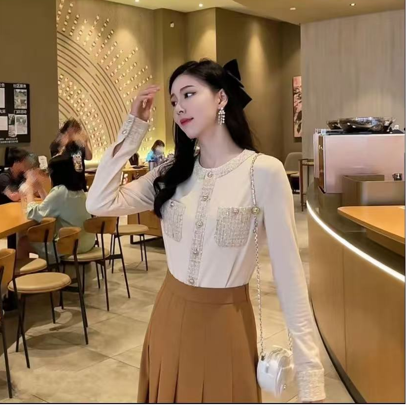 GIRDEAR/哥弟气质百搭小香风衬衫上衣1300932