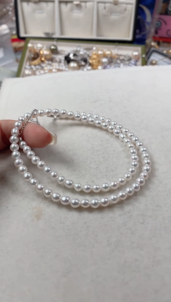 银S925镶嵌项链淡水珍珠Z689