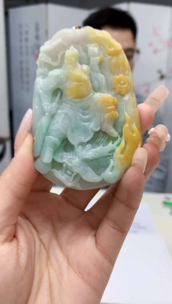 【闪购商品】定制翡翠未镶嵌5153lr-毛货挂件