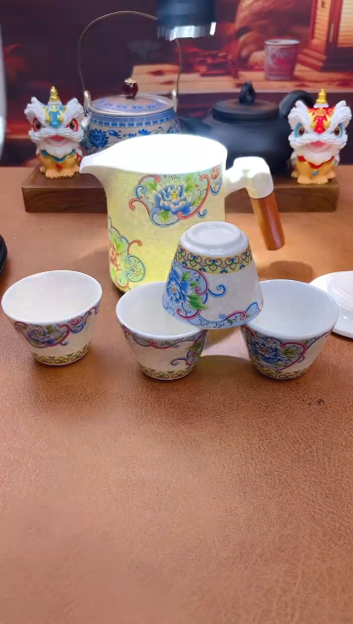 陶瓷茶具摆件旅行套组