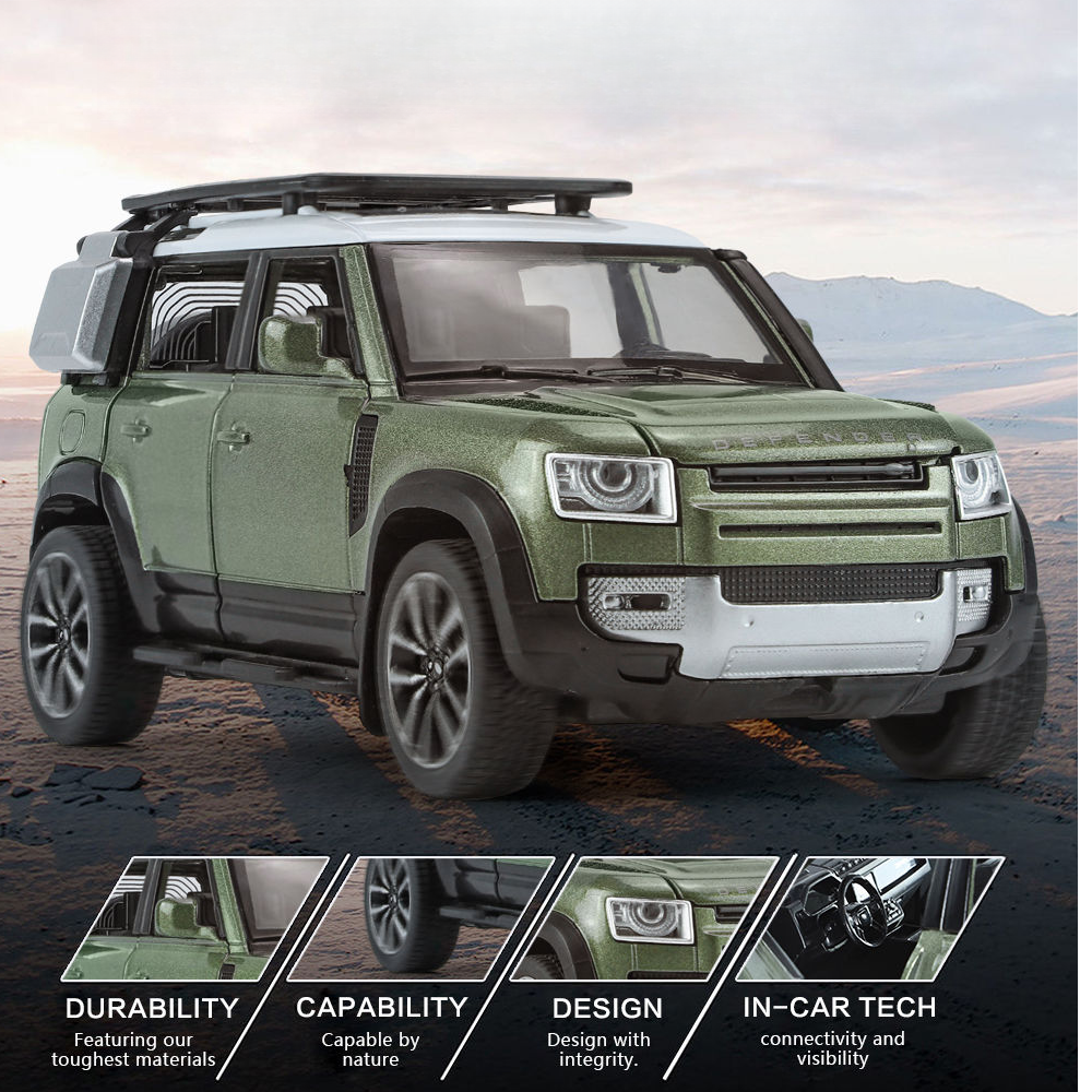 【绿色-卫士】六开门 带灯光音效 送底座 长16厘米 回力彩盒