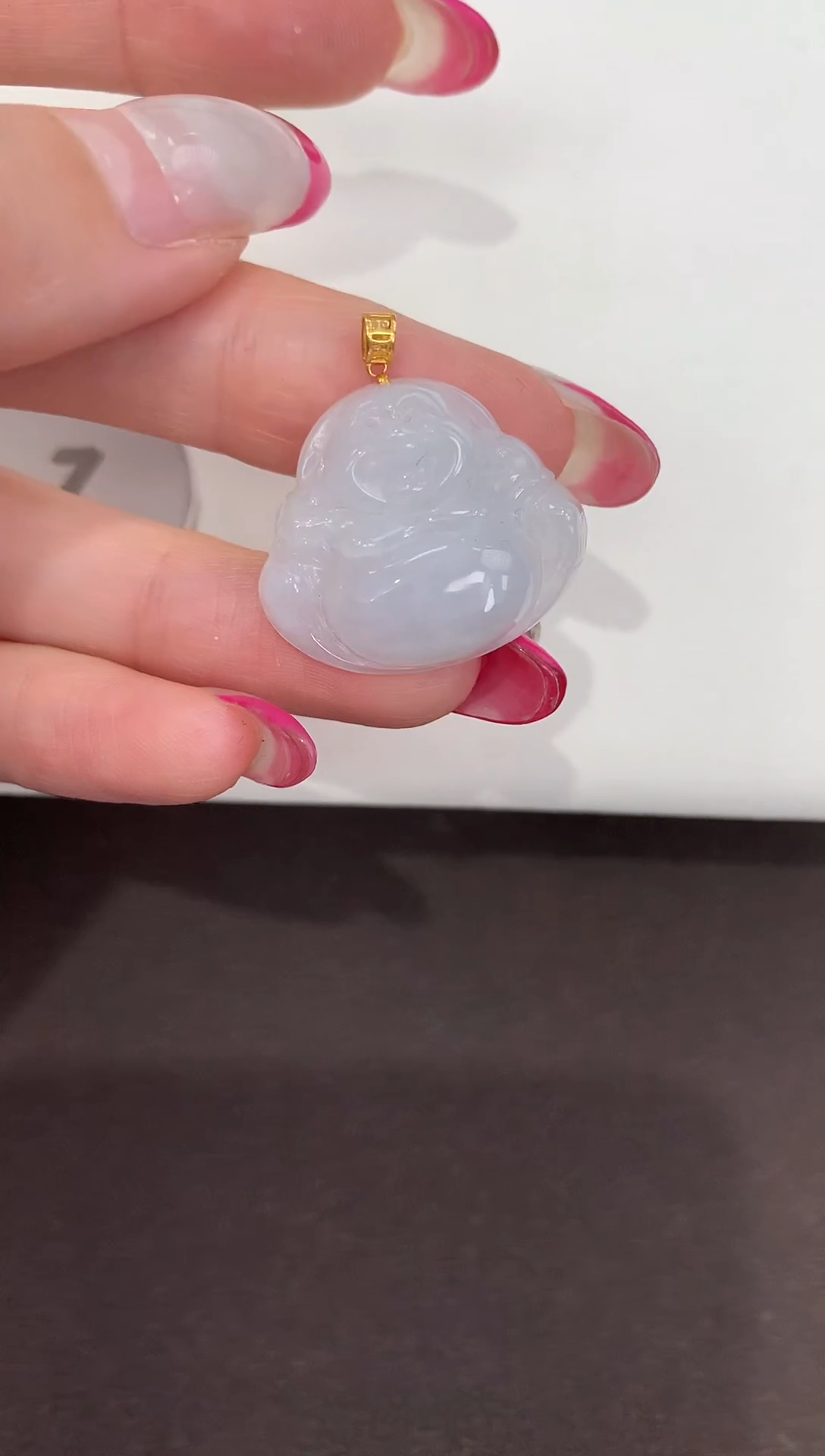 颈饰18K金镶嵌翡翠缅甸a货翡翠