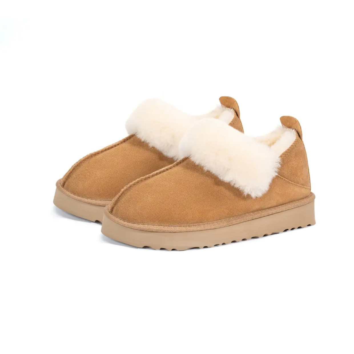 【懒人鞋】羊皮毛一体冬季保暖厚底雪地靴