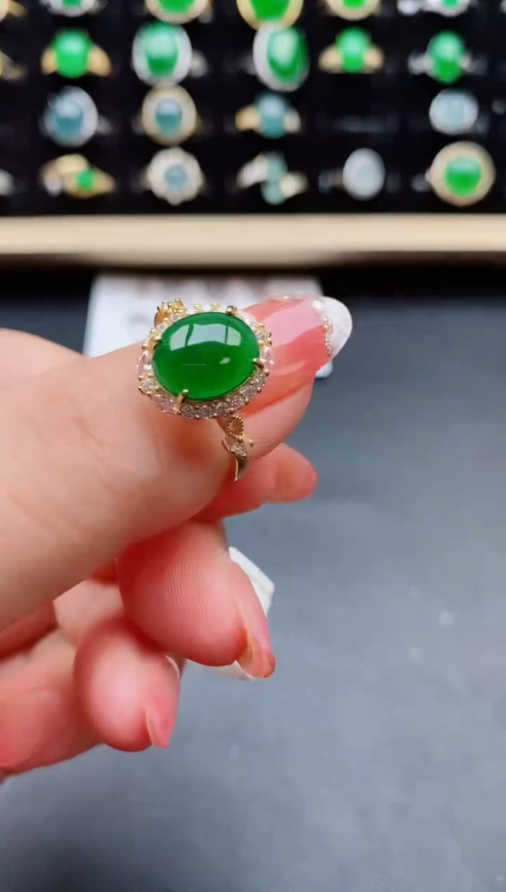 【闪购商品】翡翠戒指银S925镶嵌21212