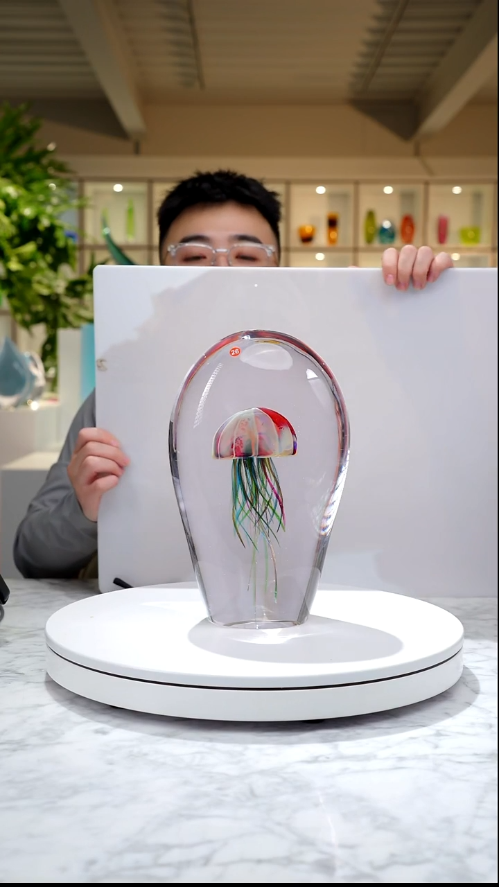 手工艺品琉璃【孤品折扣】大水母摆件