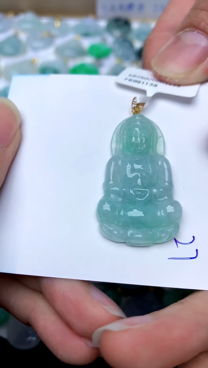 【闪购商品】翡翠颈饰18K金镶嵌27天然A货翡翠