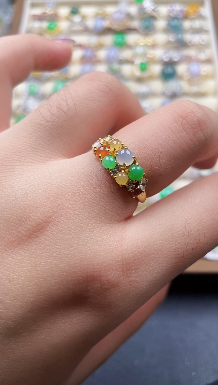 银S925镶嵌戒指翡翠22