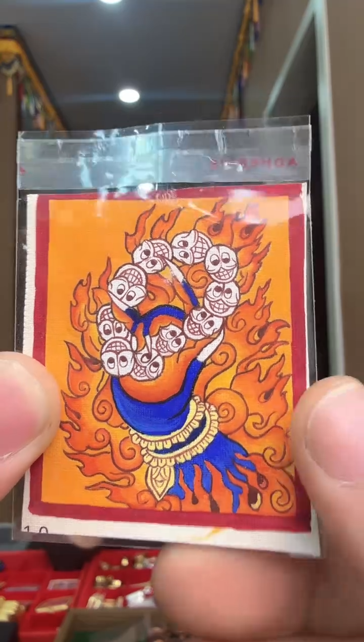 吊坠黑老师-热贡纯手绘唐卡