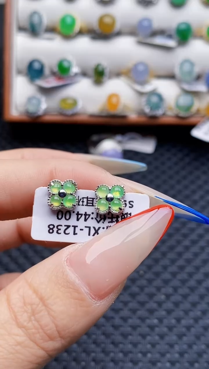 银S925镶嵌戒指翡翠3338