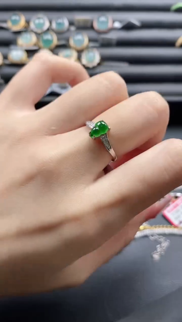 【闪购商品】翡翠戒指银S925镶嵌1111