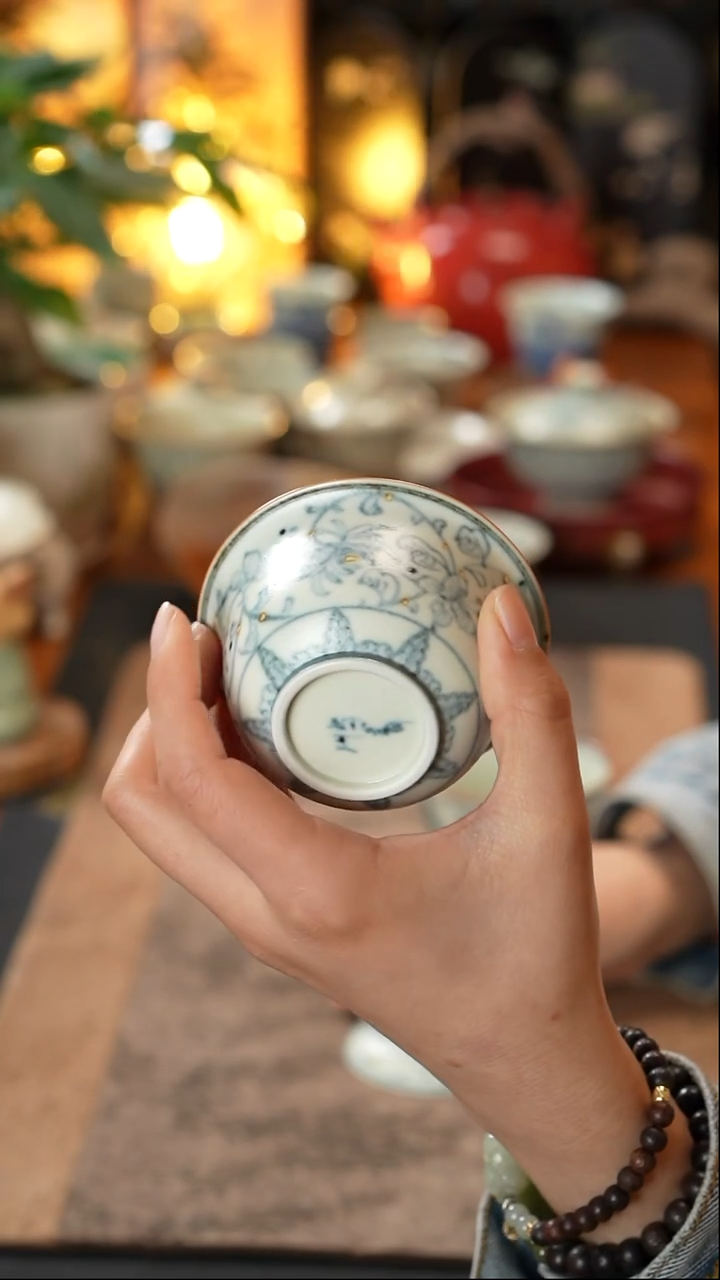 【闪购商品】屿青菊花盖碗屿青菊花盖碗