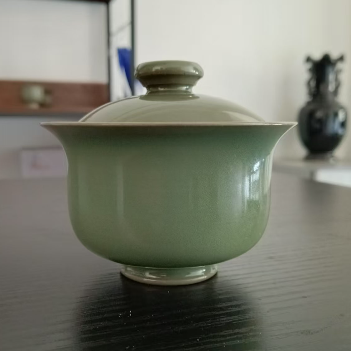 东方器耀州窑素面佛肚两才盖碗