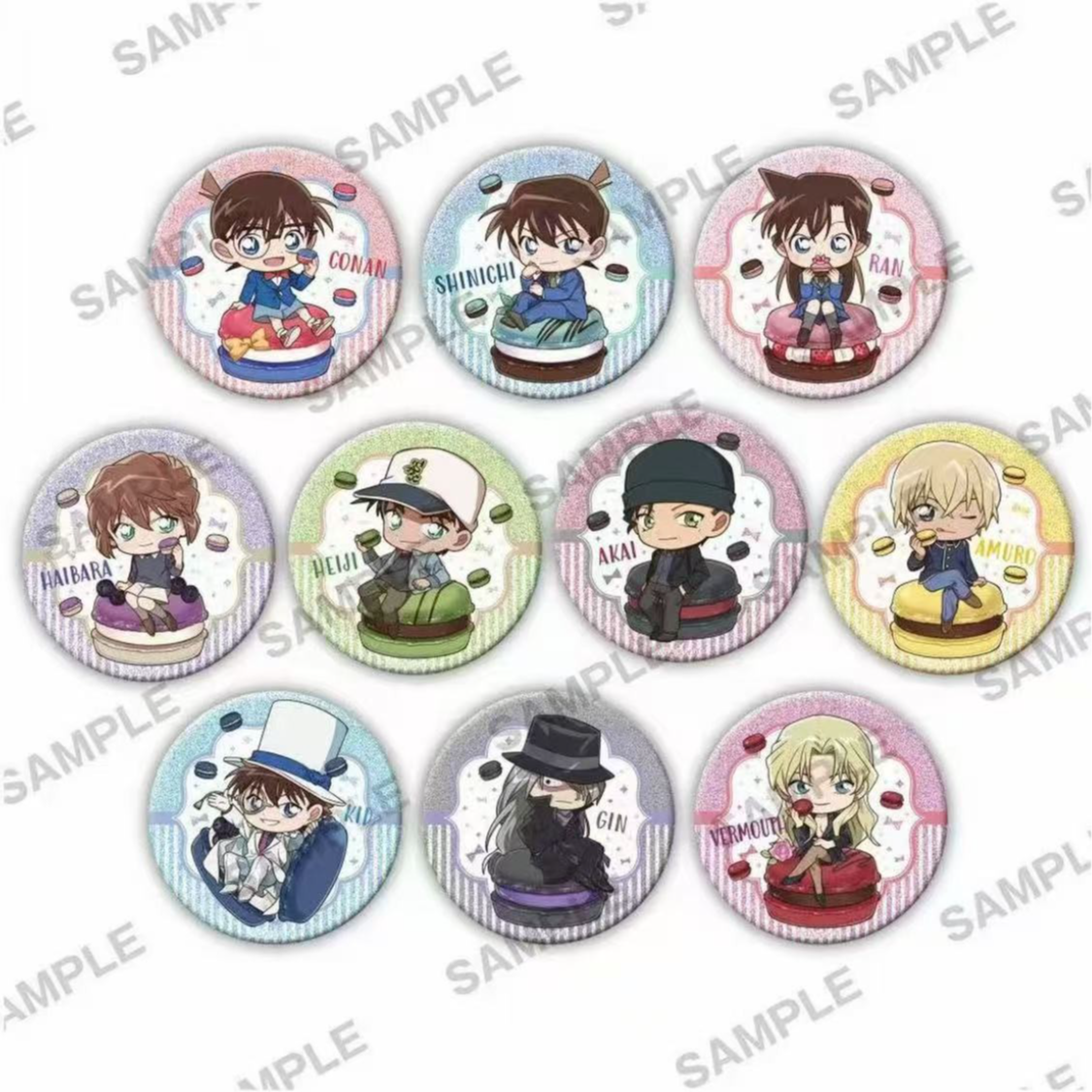 名侦探柯南 马卡龙 徽章 吧唧 盲盒  默认代拆 YYY