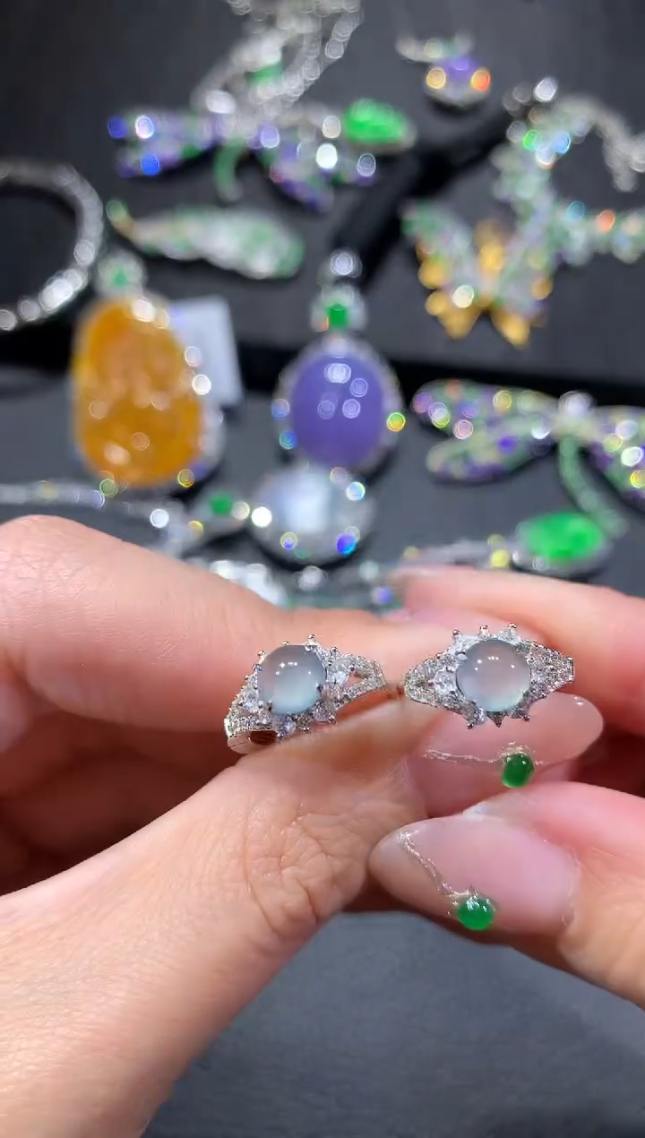 【闪购商品】翡翠耳饰银S925镶嵌257耳饰（多样性发货一件