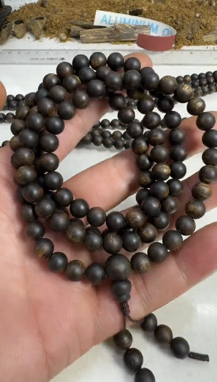手串沉香乌身0.7规格多圈28克沉水