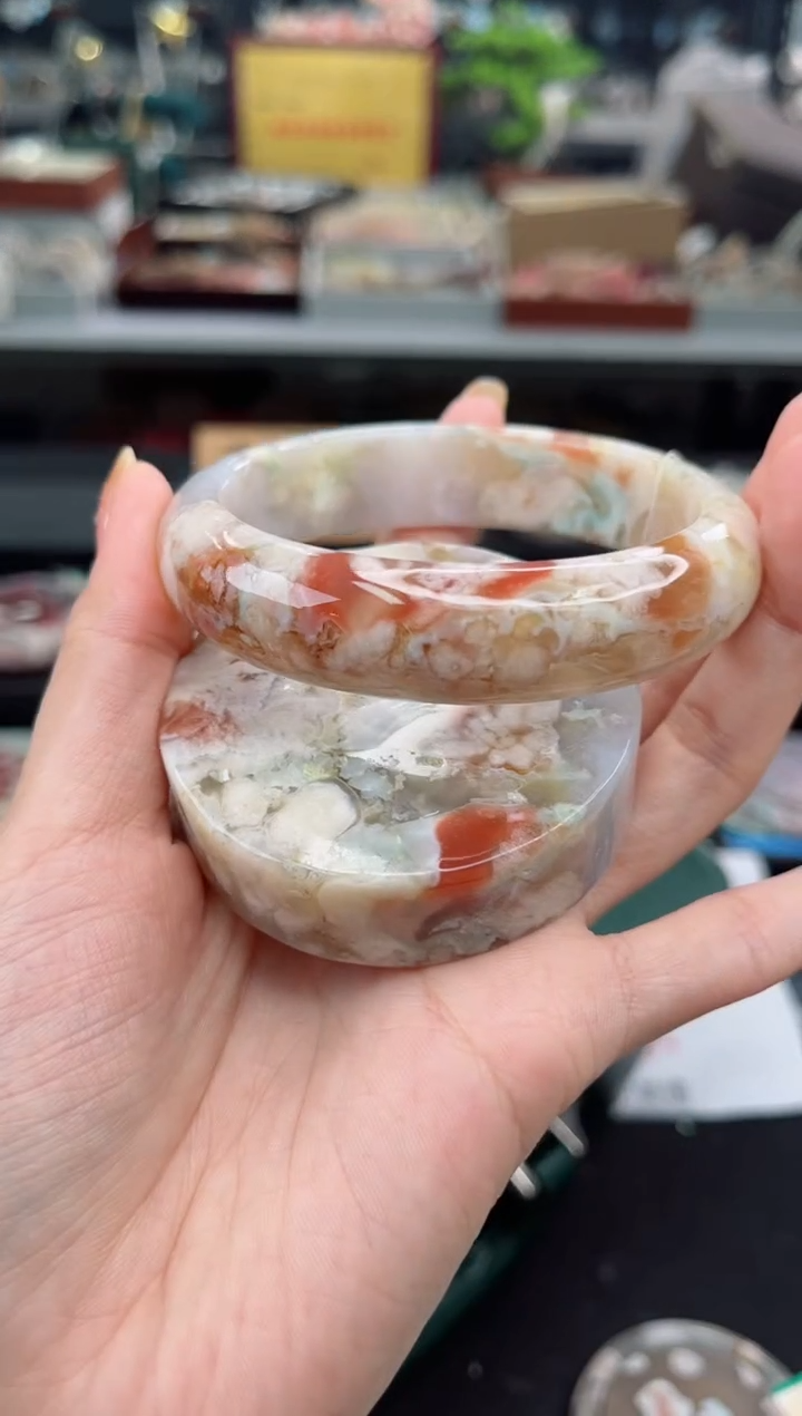 【闪购商品】石英质玉手镯未镶嵌62圈口（赠品镯心）S9083