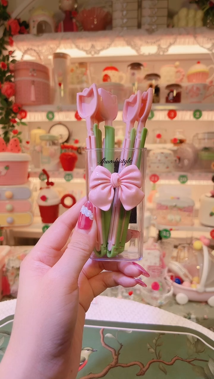 郁金香花封口夹粉色——手工制作品质好！