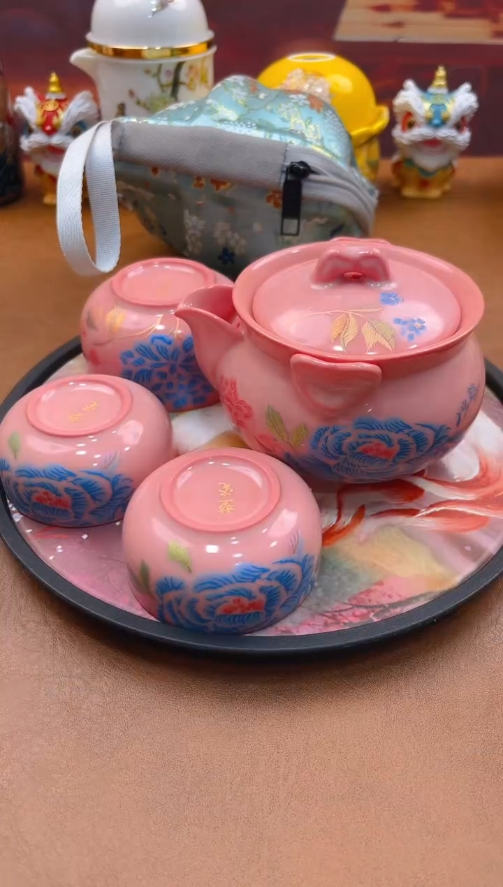 陶瓷茶具摆件旅行套组