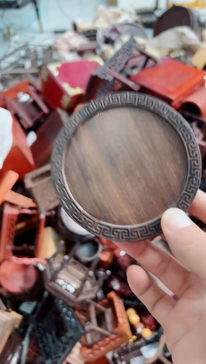 木57万字文底座花架摆件处理