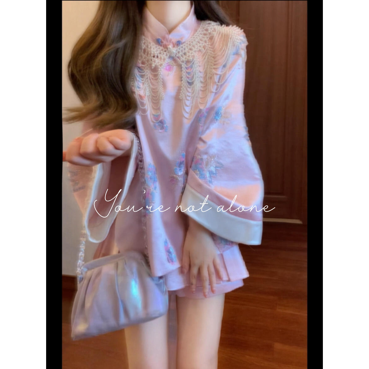 【粉黛佳人】2025秋季新款国风新中式重工刺绣醋酸上衣高腰显瘦裙裤