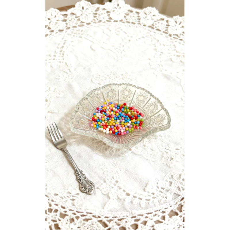 六只彩盒装贝壳浮雕玻璃蘸料碟家用轻奢复古高颜值高透小料蝶子