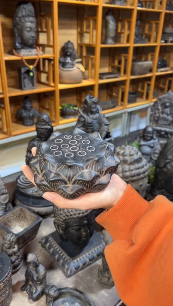 陶土【火山泥】莲蓬实心底座