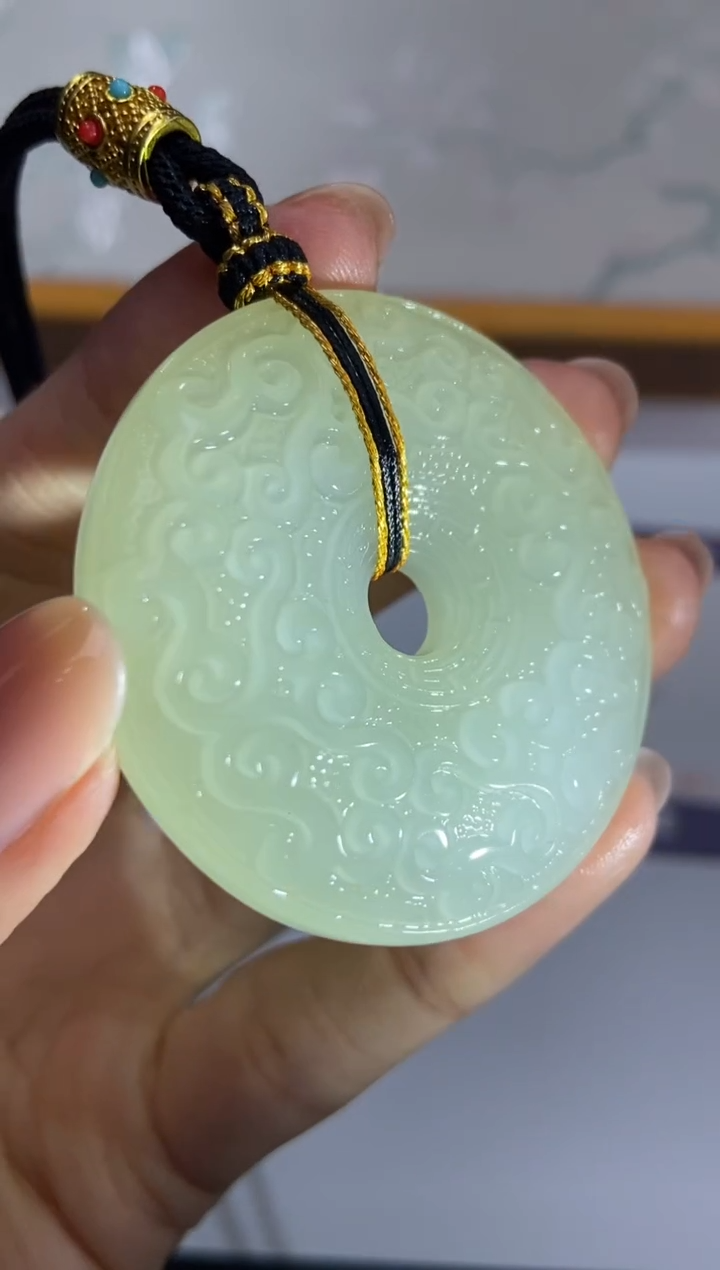 颈饰未镶嵌和田玉371897/和田玉平安扣     多样性一件发