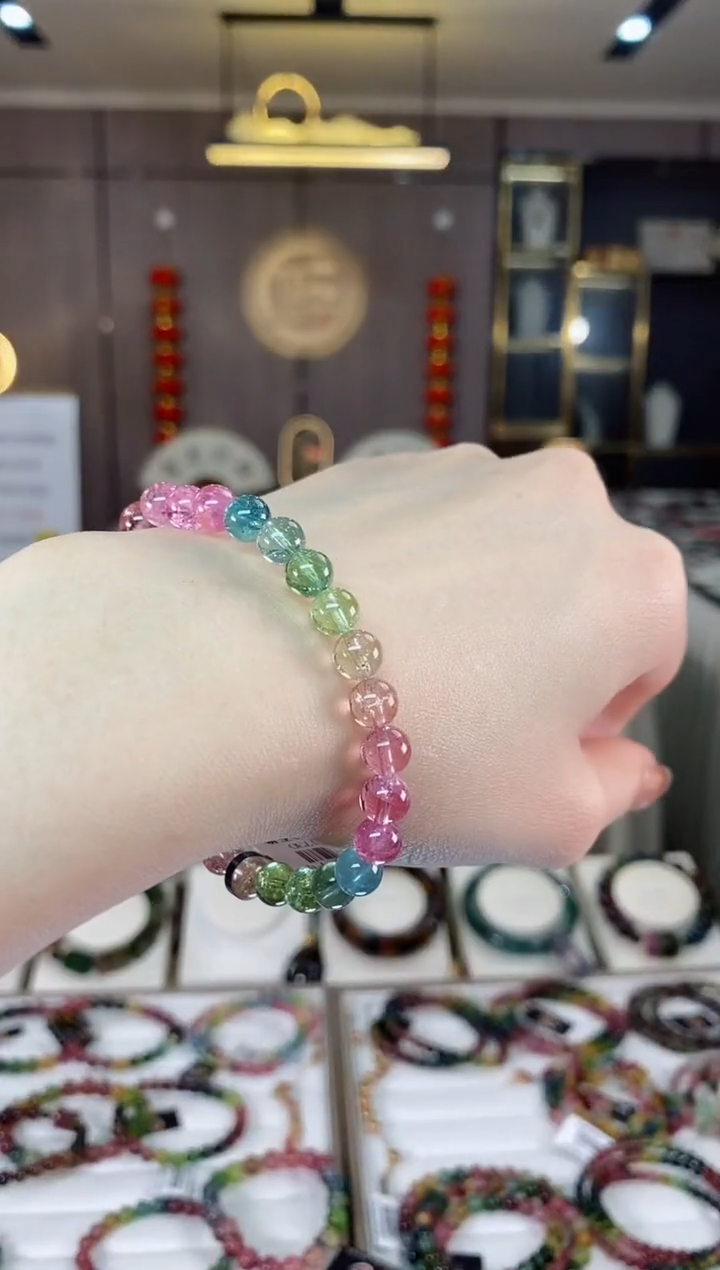 【闪购商品】碧玺单圈手串6mm+未镶嵌一物一证dan