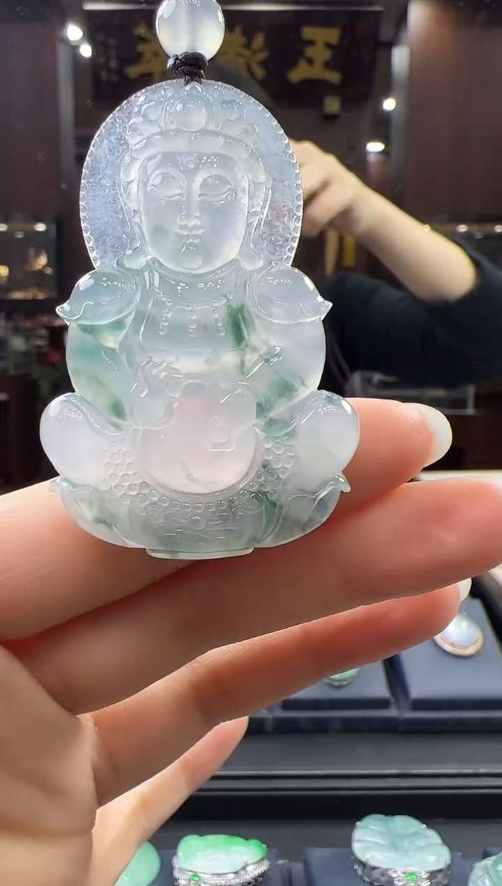 【闪购商品】翡翠挂件未镶嵌观音