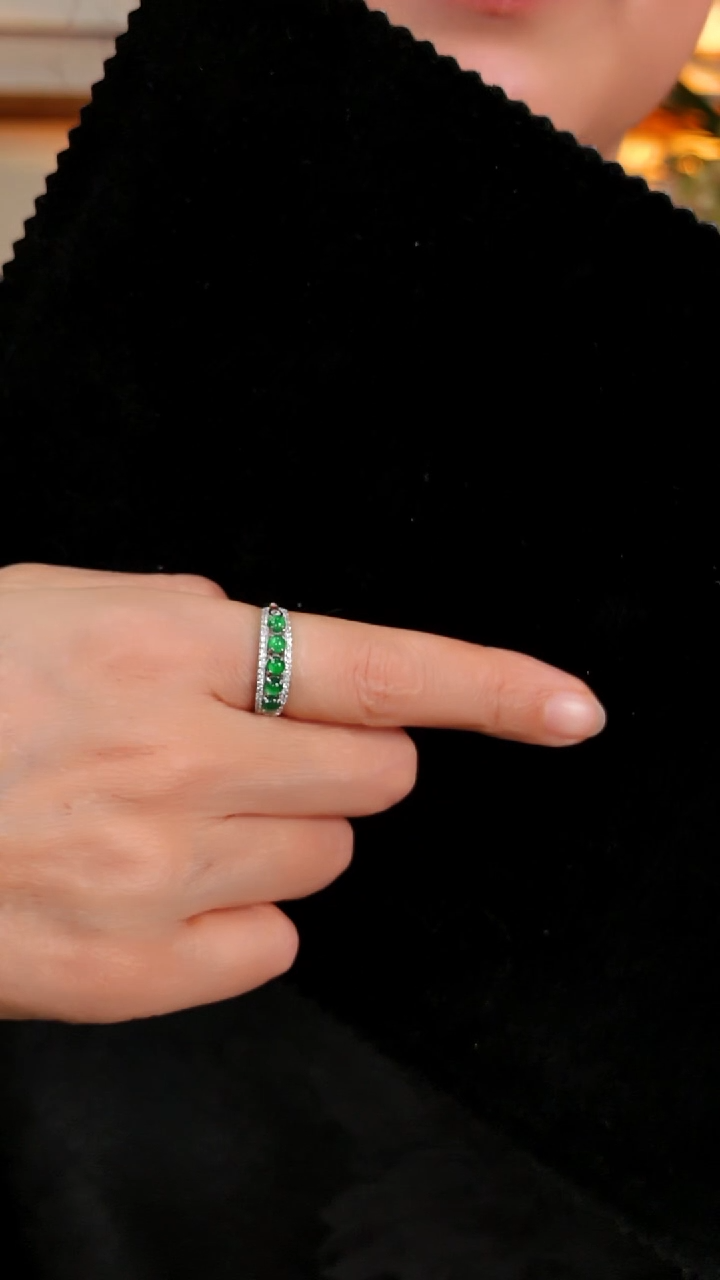 颈饰银S925镶嵌翡翠国风