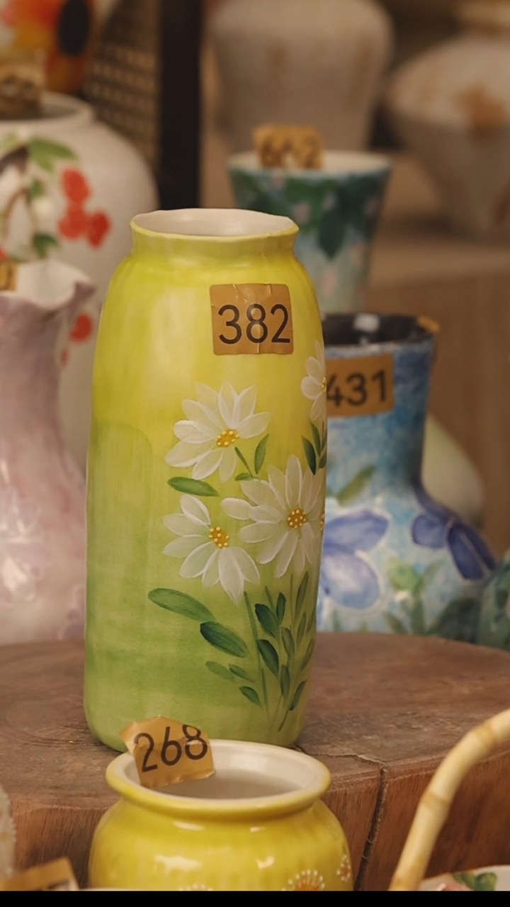 陶瓷景德镇设计师手作花器摆件侘寂风@M382@