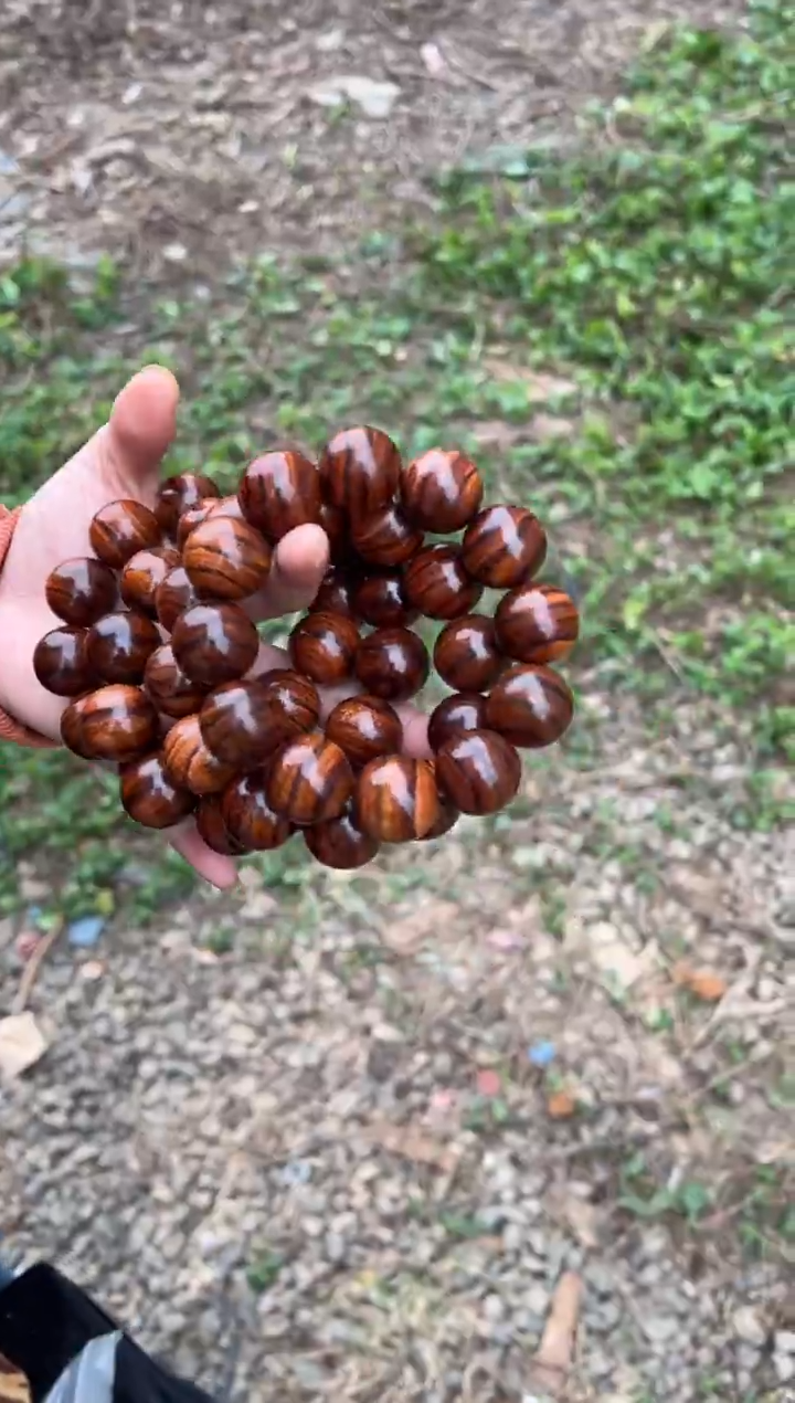 黄花梨/降香黄檀A003虎皮纹2.0圆珠手串158多样性发一