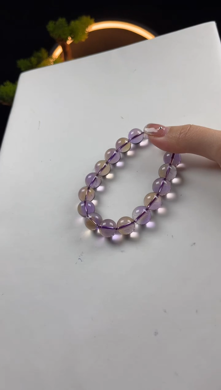 【闪购商品】水晶手链未镶嵌天然紫黄晶圆珠手串11mm