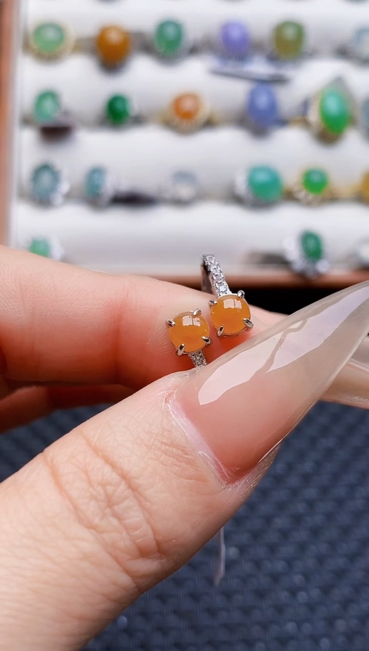 银S925镶嵌戒指翡翠3644