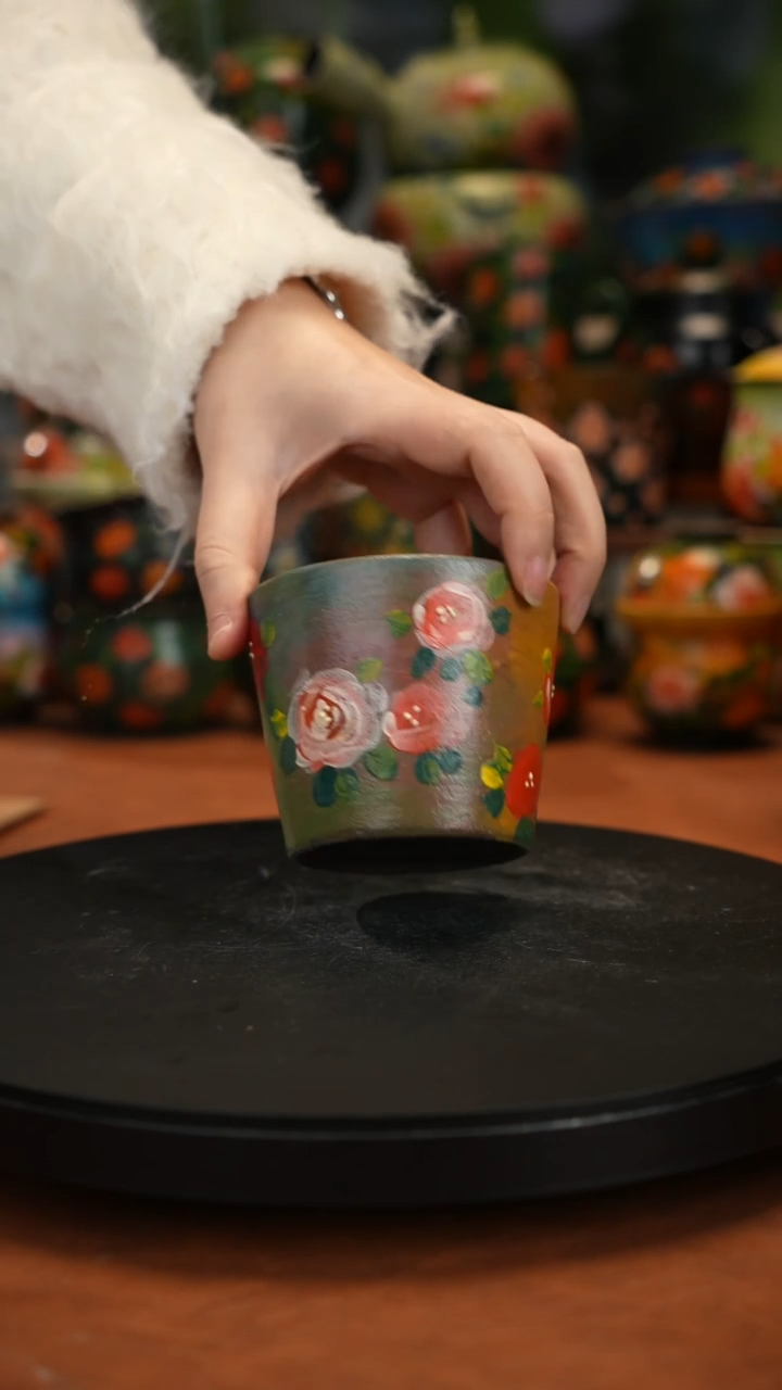 紫砂油画手绘釉下彩