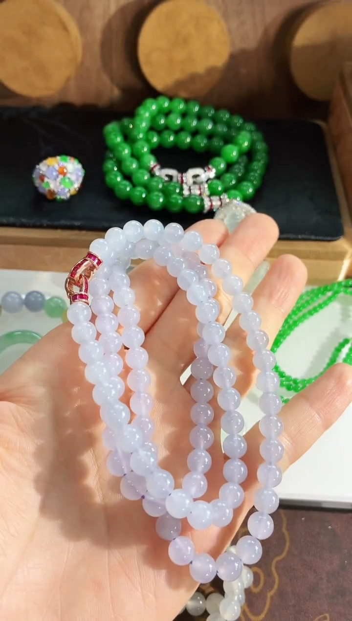 翡翠未镶嵌颈饰珠串