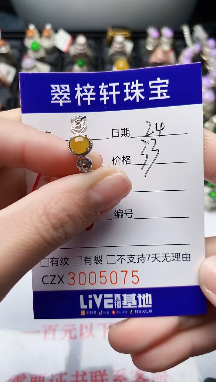 【闪购商品】翡翠戒指银S925镶嵌5075