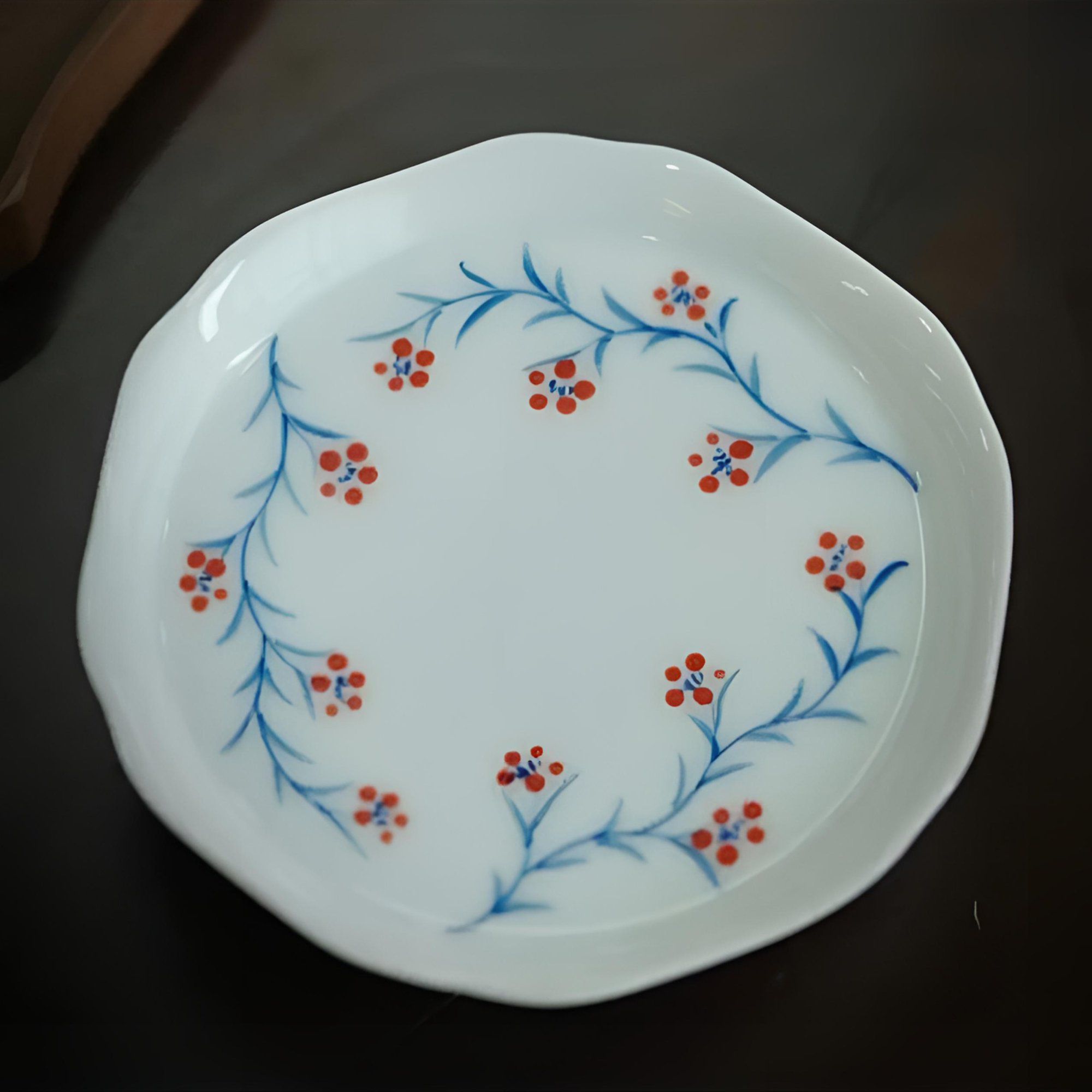 梦蝶纯手绘釉下彩青花白瓷精致高级陶瓷茶具壶承