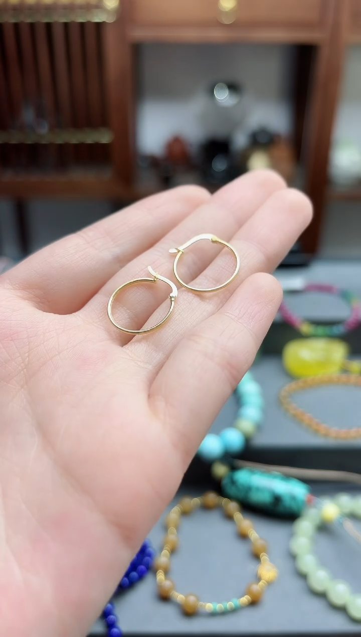 【闪购商品】18K金耳饰18k金耳扣ZX18k金