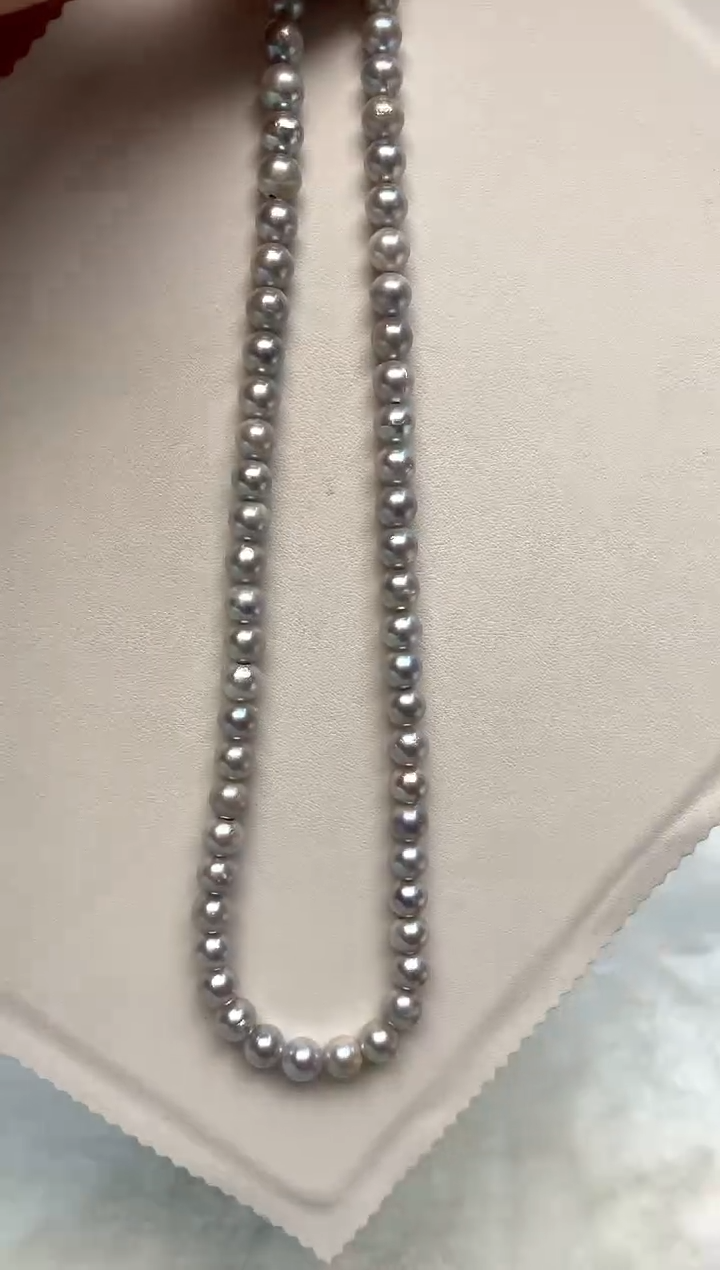 颈饰银S925镶嵌海水珍珠7-8