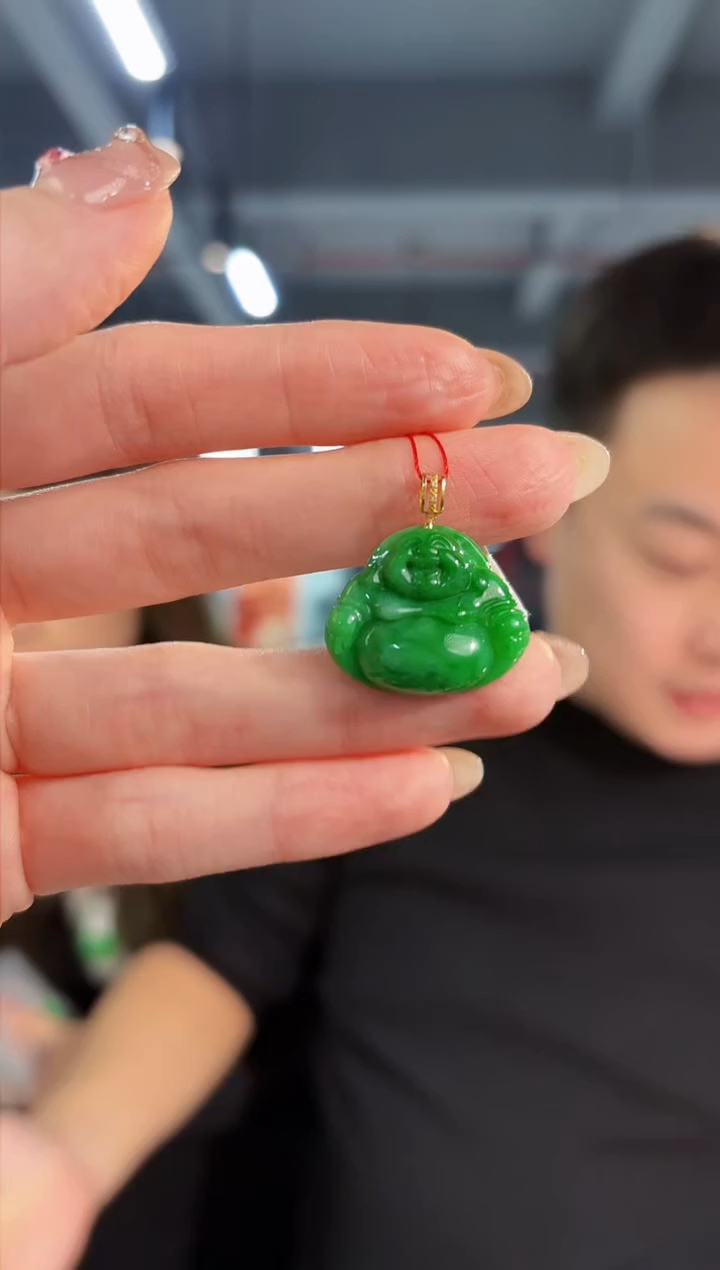 【闪购商品】翡翠颈饰18K金镶嵌缅料A货/支持复检/一件