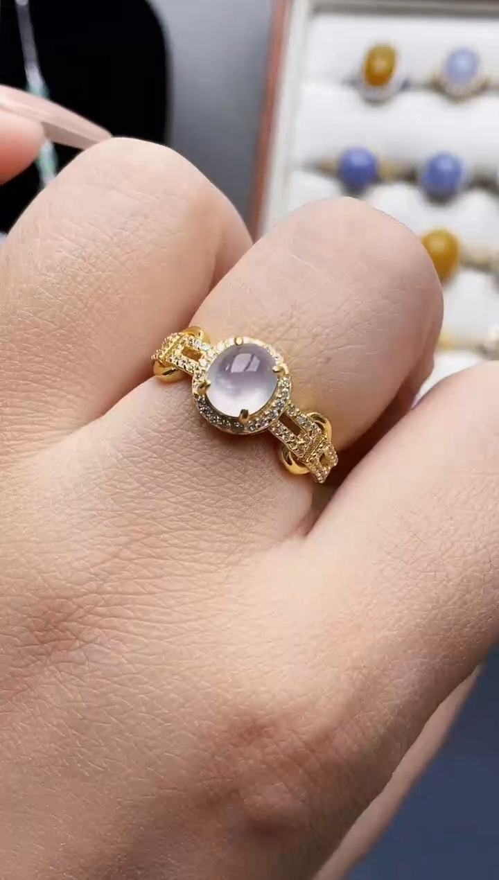 银S925镶嵌戒指翡翠0361