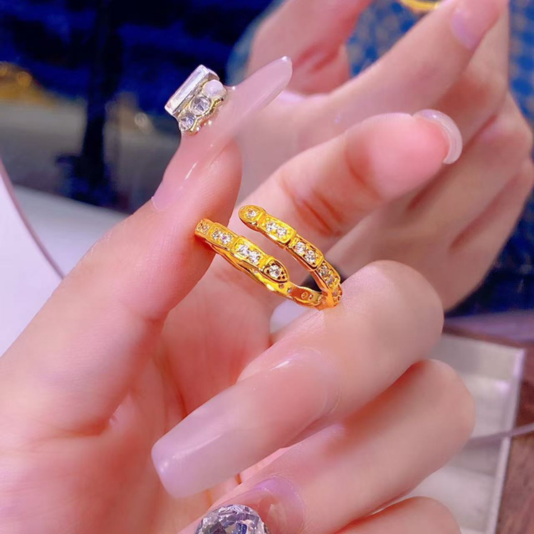 【香港正品】轻奢高级感点钻蛇尾开口戒指（1393）