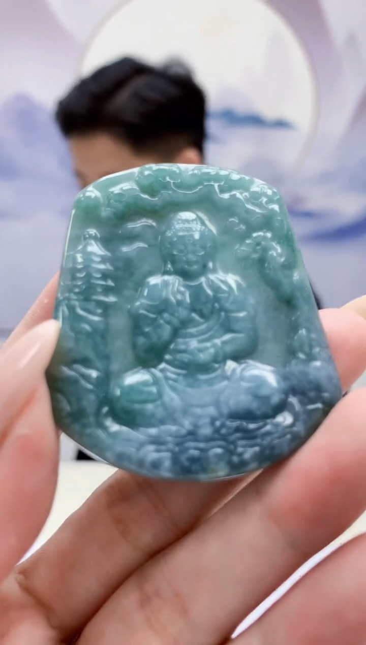 翡翠未镶嵌颈饰4917MM-jj挂件3