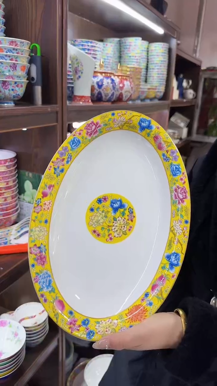 【闪购商品】瓷片12英寸鱼盘1个景德镇陶瓷