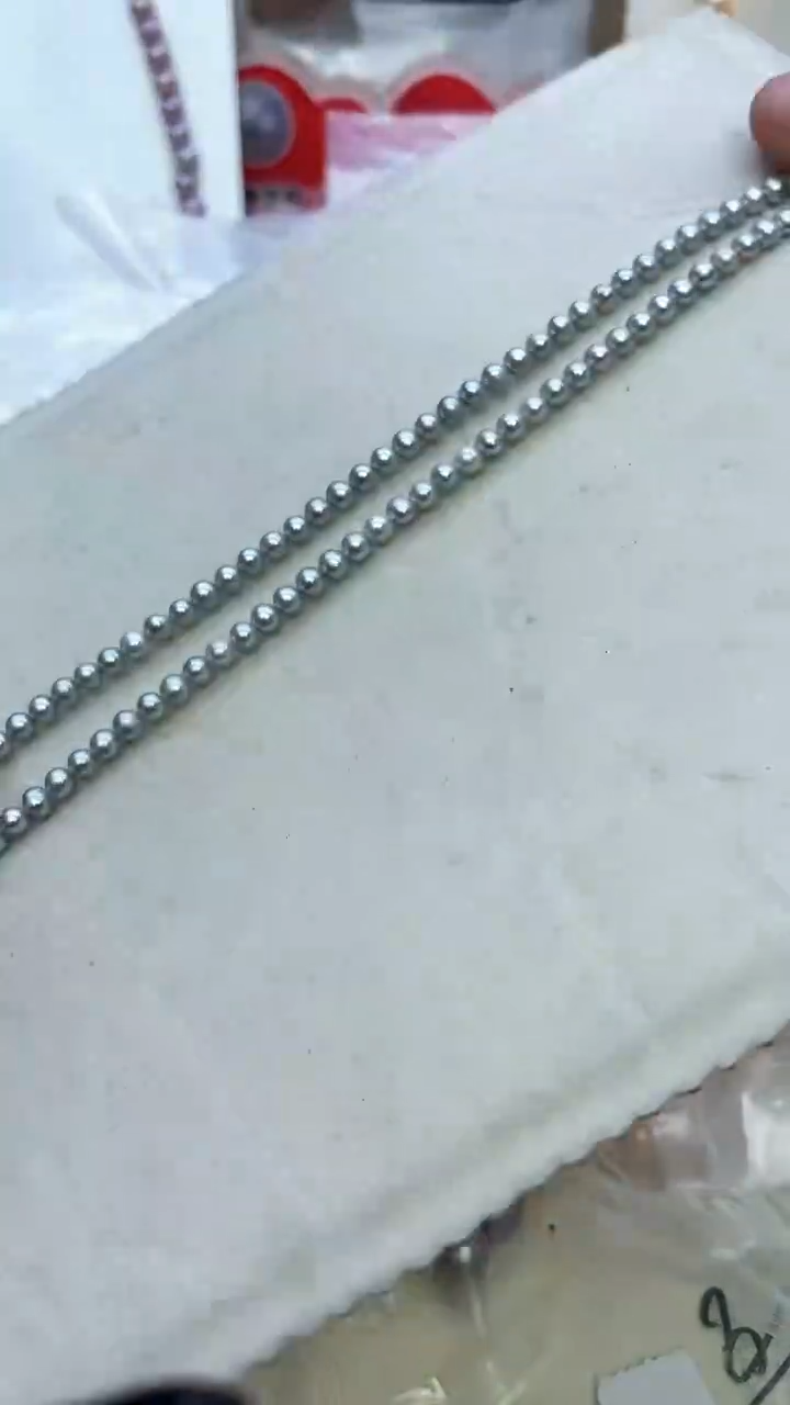 未镶嵌项链淡水珍珠灰色系小米项链