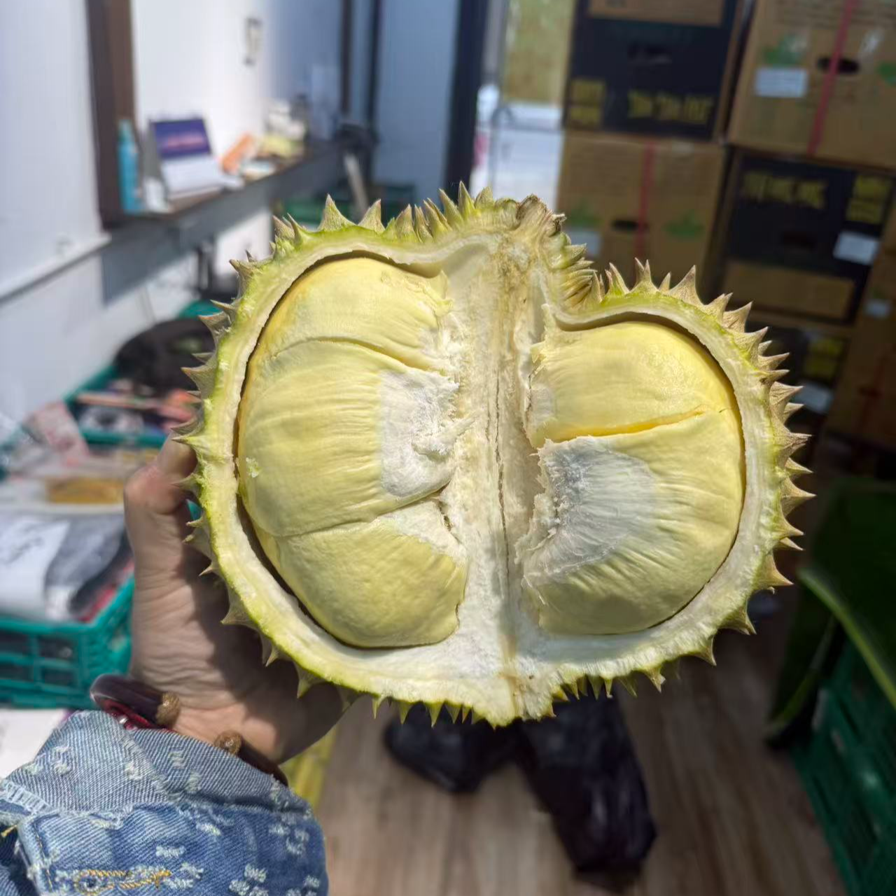 泰国新鲜树熟金枕榴莲核小 1.8斤纯肉(部分中核）金枕泰国