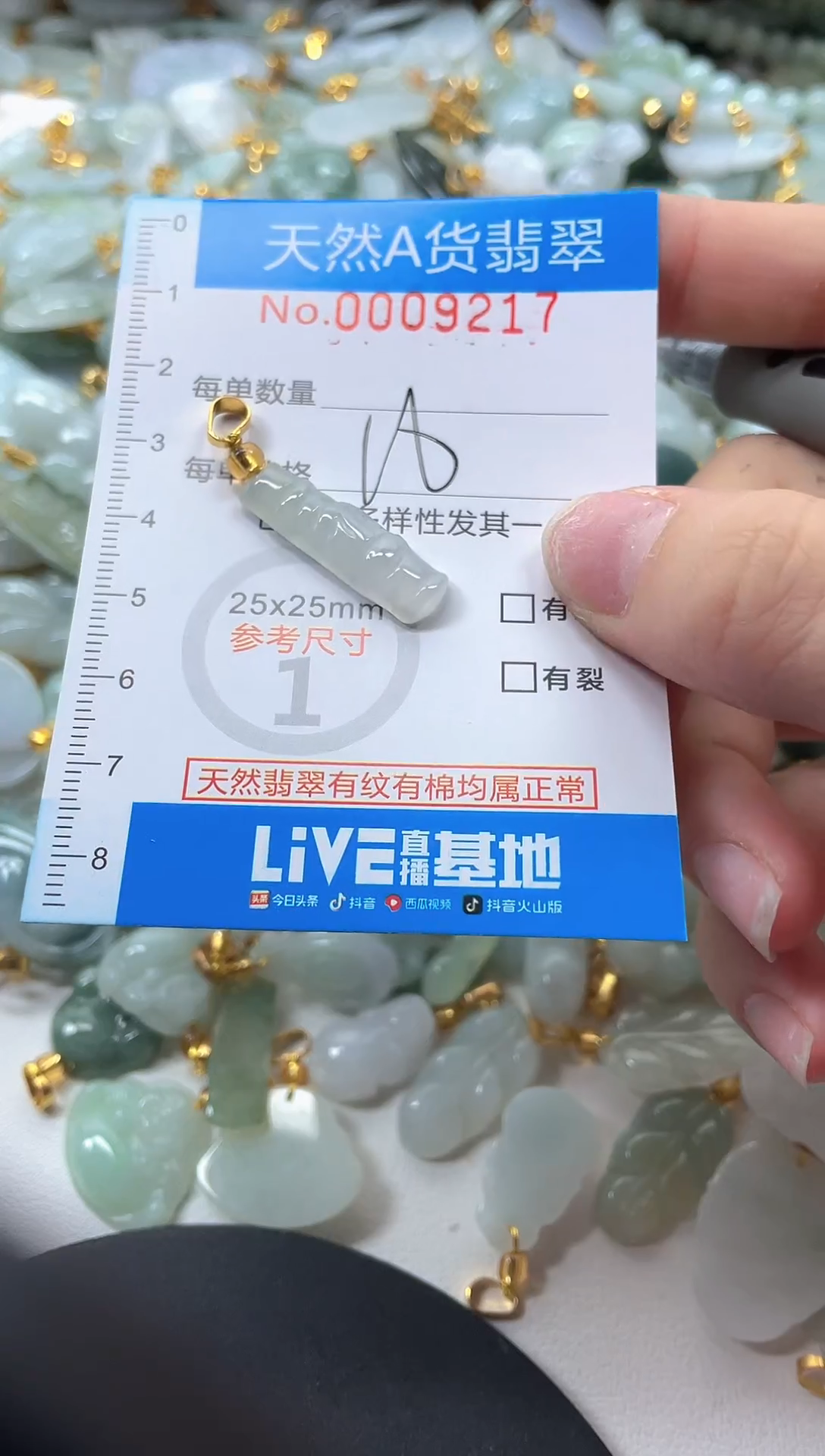 颈饰未镶嵌翡翠净货挂件-9217