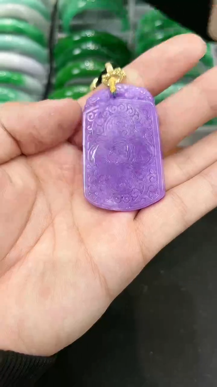 【闪购商品】砖雕s158 紫罗兰无事牌吊坠